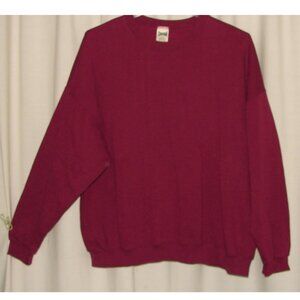Vtg 80s-90s Mervyns Cheetah Blank SWEATSHIRT, 2X, USA Made, Boxy, Burgundy
